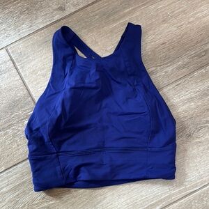 Women's Lululemon High Neck Energy Blue Sports Bra Size 6
